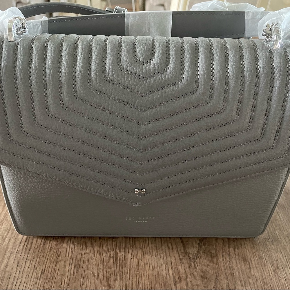 Ted Baker Gray Quilted Shoulder Bag